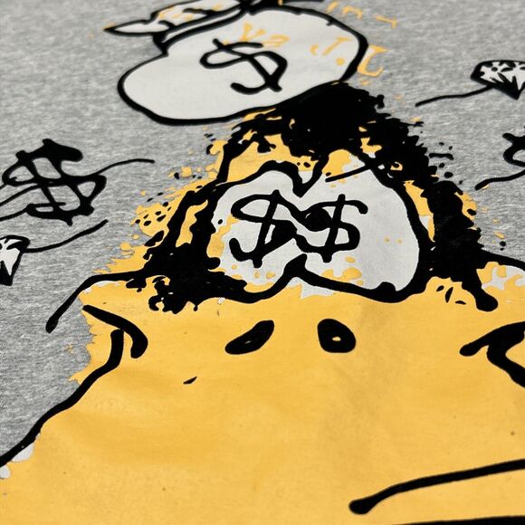 Daffy Duck Shirt Adult Large Gray Looney Tunes Despicible Money Bags Tee Men - Picture 4 of 12